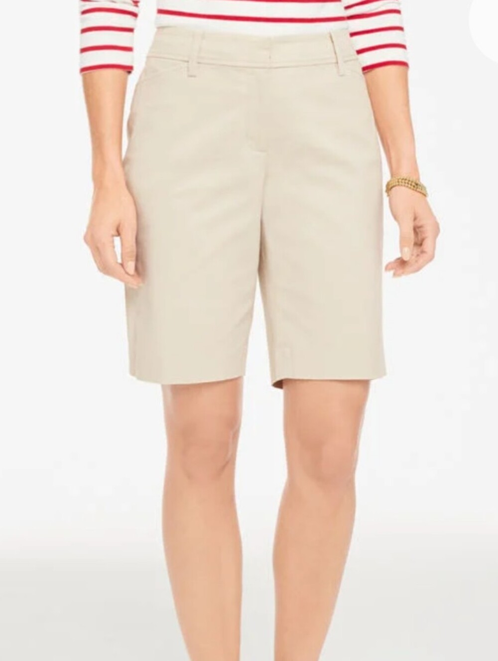 Talbots Tan Khaki "Perfect Short " Bermuda Long Shorts Sz 16 *EUC